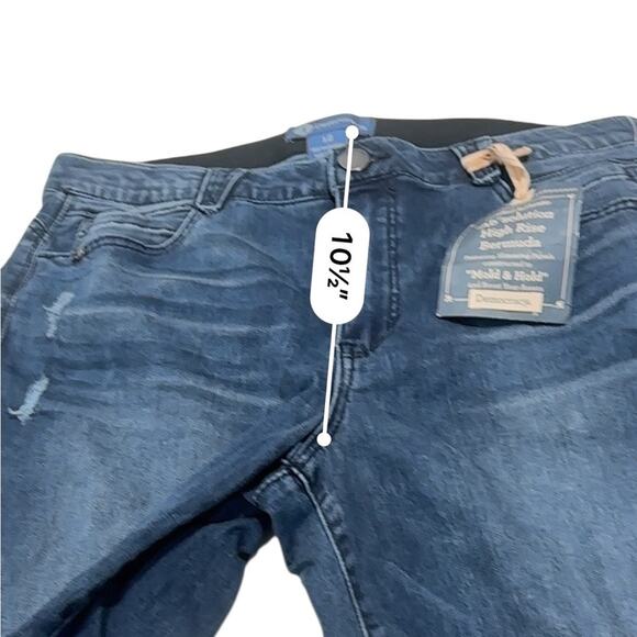 Democracy “Ab"solution high Rise Jean Shorts Distressed  BERMUDA Size 12 NEW - Picture 7 of 10